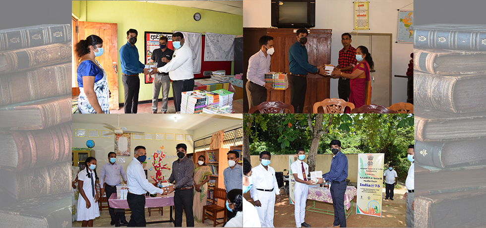 Consul General Mr Dipin P.R  presented Books to Schools in Southern Province