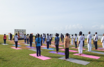 8th International Day of Yoga Curtain Raiser Event at Matara Beach Park 
