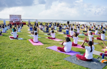 9th International Day of Yoga Celebrations at Matara Beach Park