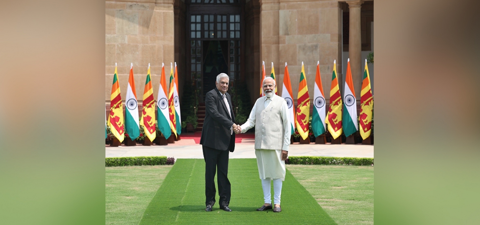 Prime Minister Shri Narendra Modi met President H.E Ranil Wickremesinghe at Hyderabad House in New Delhi on 21 July 2023