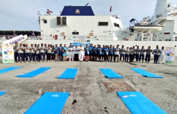 Special Yoga Session for Naval Officials of Indian Coast Guard ship - "Samarth"