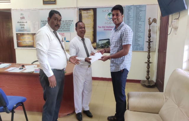 On 30th November Consulate General of India, Hambantota responded to a request from the principal of Tzu Chi National School, Hambantota by handing over financial support for development of infrastructure facilities at the school.