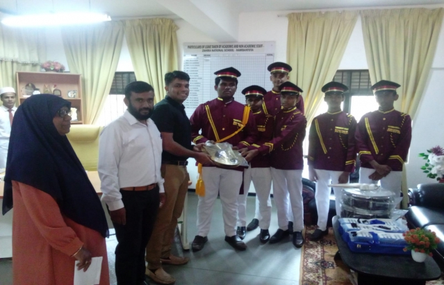 Consul General Mr. Dipin P.R handed over much needed Western Band Instruments to Hambantota Zahira College on 14th August 2023